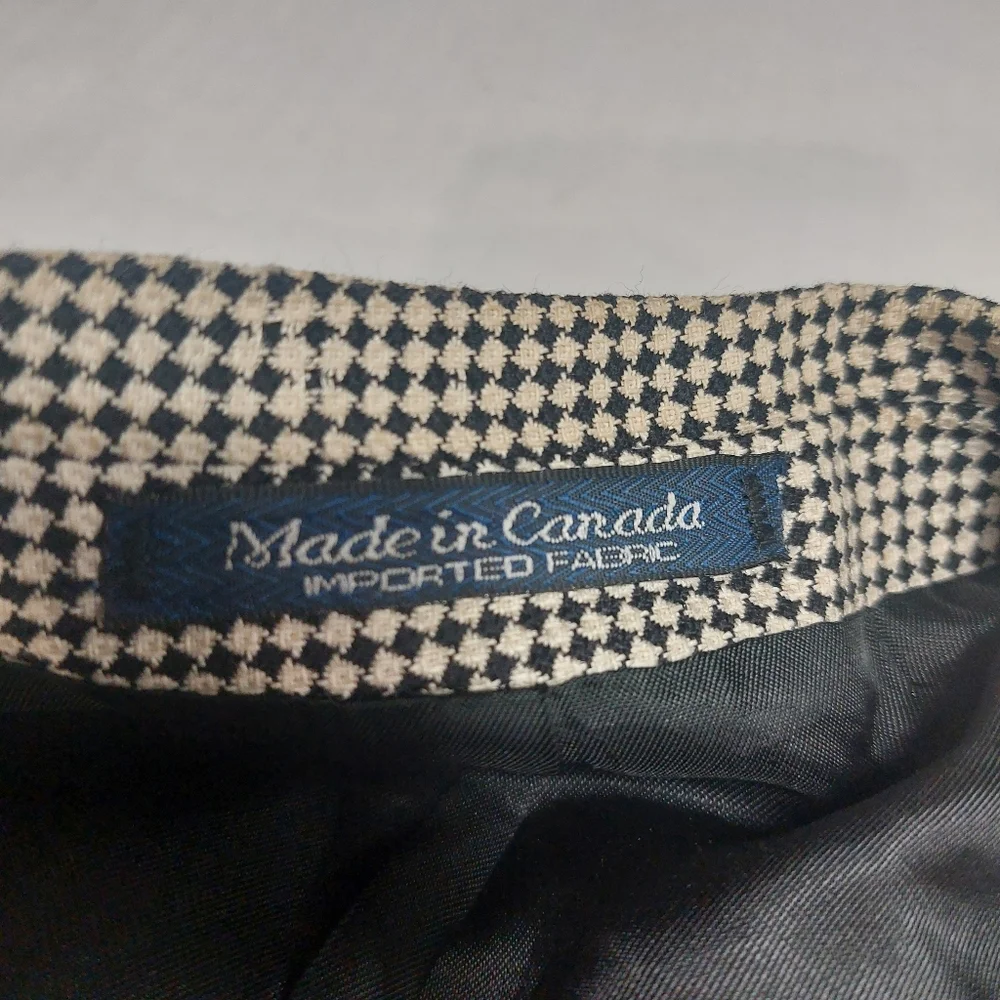 BRANDINI 100% Genuine Wool Men's Black and White Jacket Size 44L